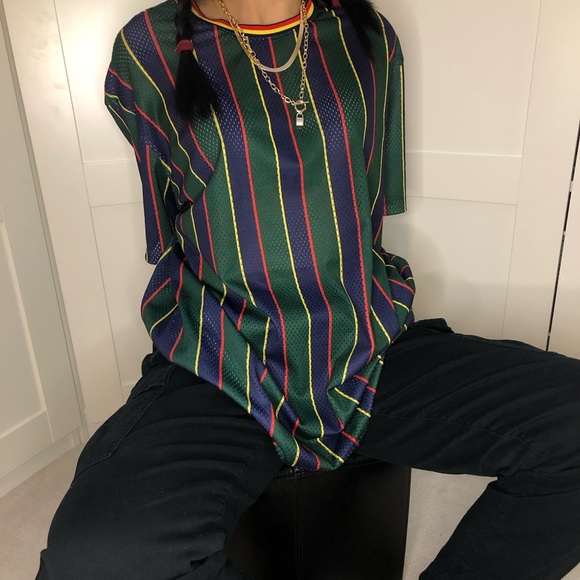 Forever21 Striped mesh top - Picture 4 of 4